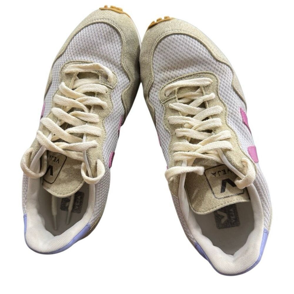 Veja SDU - Women's white/Hot Pink Sneakers J Mesh - Sz 6 Casual - Picture 5 of 9